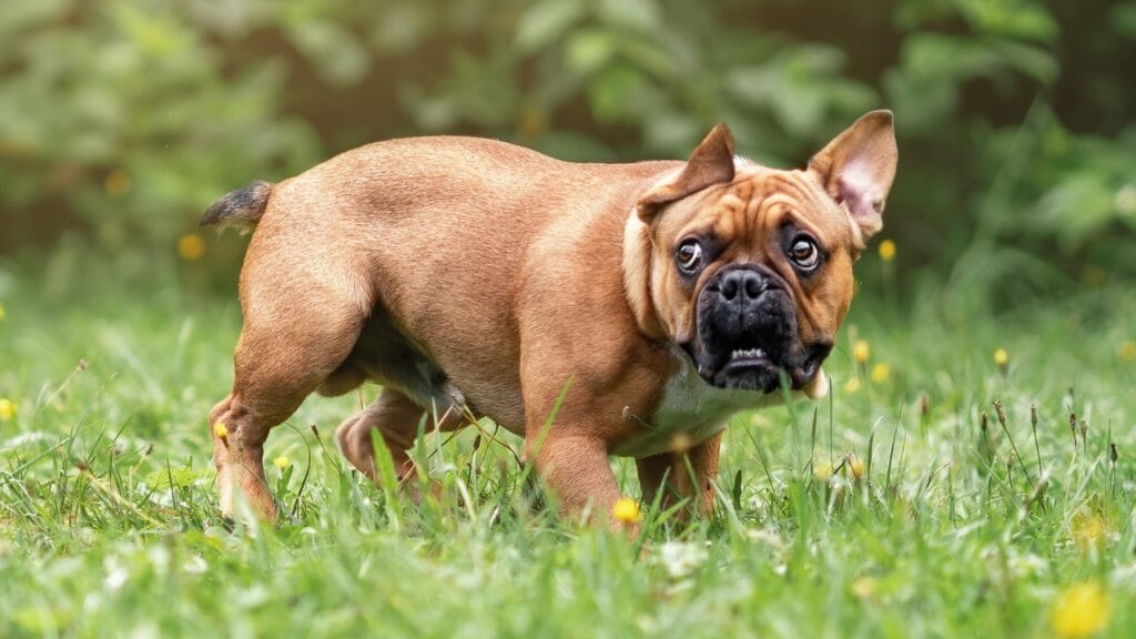 bouledogue français qui a très peur