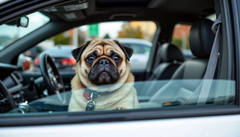carlin en voiture seul