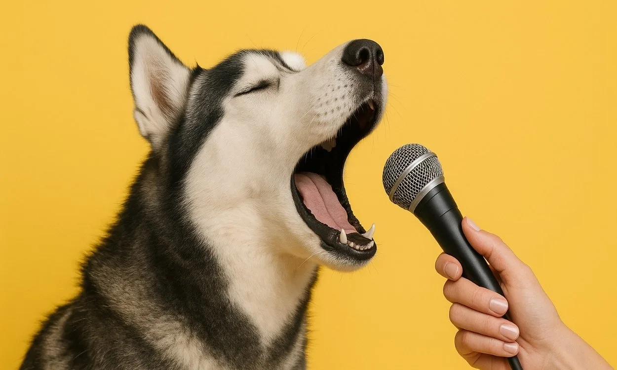 husky qui chante
