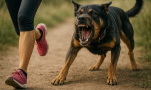 Chien agressif qui terrorise une joggeuse