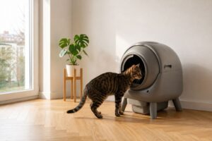 habituer chat litiere automatique